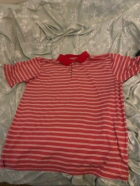 Pebble Beach Red & White Striped Polo